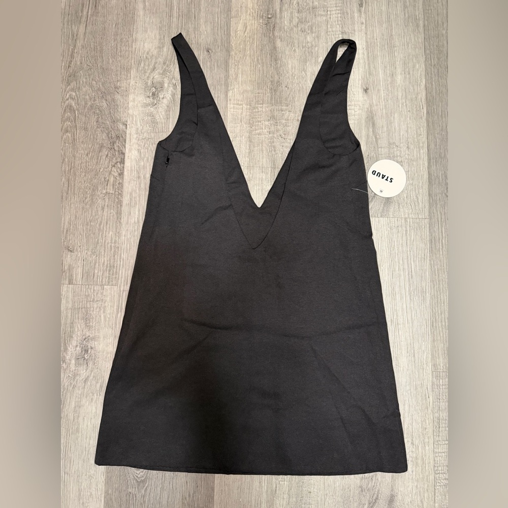 STAUD Black Textured Dress